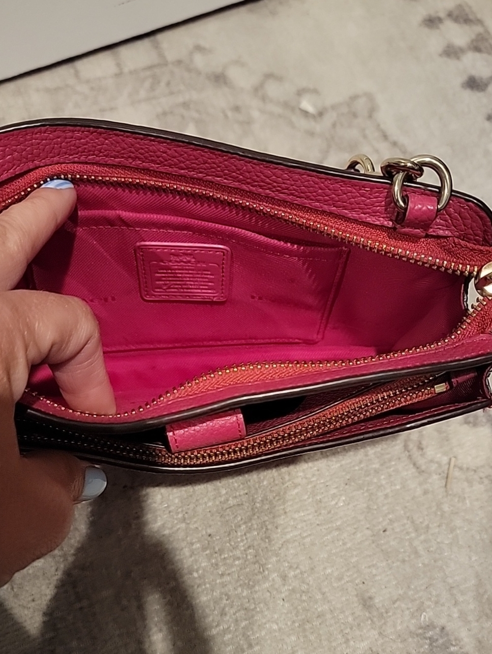 Coach Noa Pop-Up Messenger Leather Bag In Berry - Picture 13 of 17